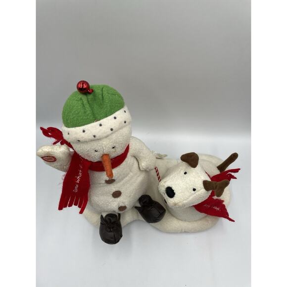 Hallmark Animated Singing Snowmen "Jingle Pals" 2004 Snowman & Dog Works Great - Picture 4 of 11